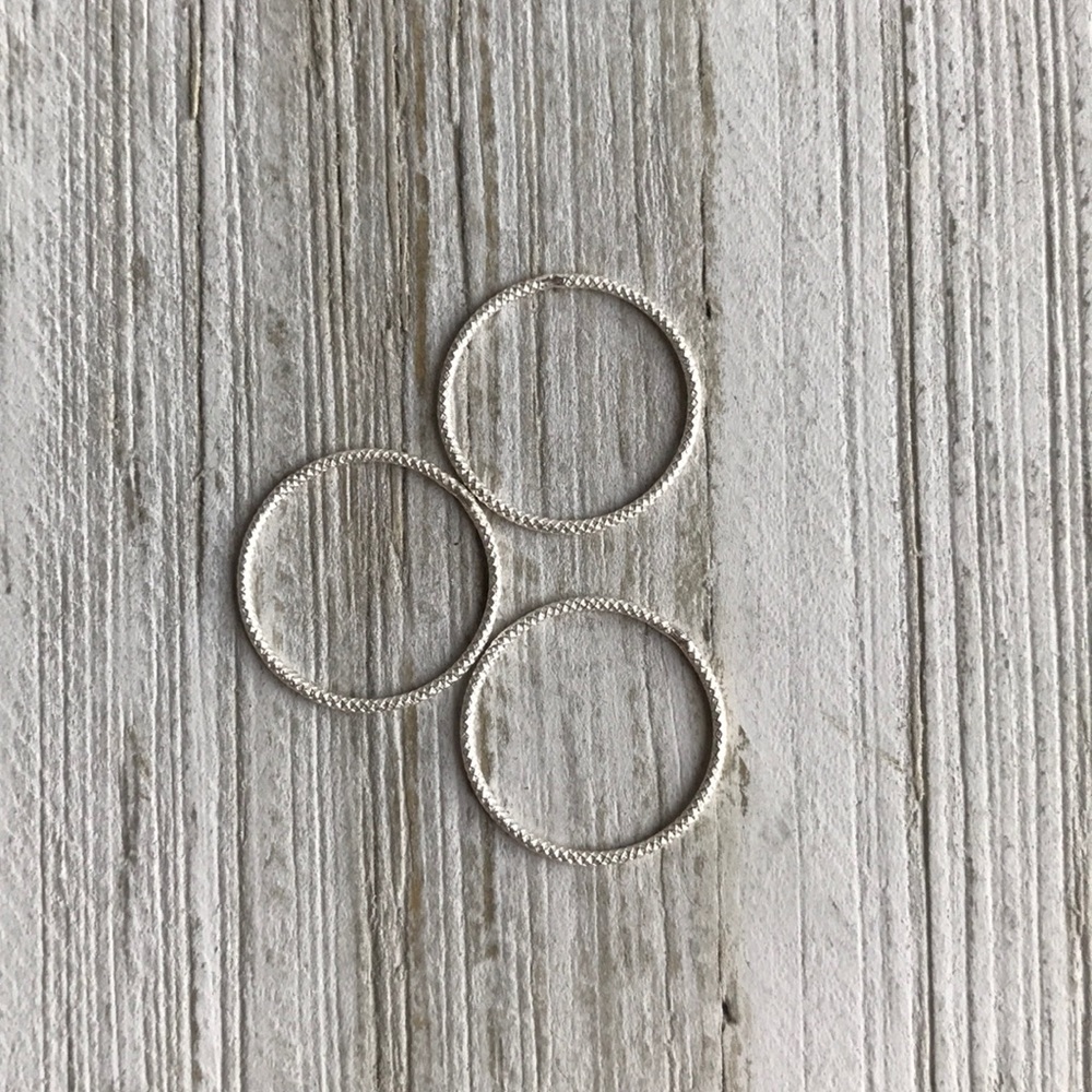 NEW Textured Sterling Silver Midi Stacking Rings - Picture 4 of 7